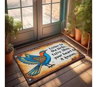XYBH Tappetino da bagno con scritta "Listen To The Birds, Your Heart Knows". Zerbino decorativo per il bagno (65 x 90 cm)
