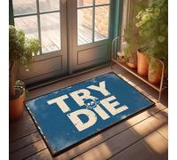 XYBH Tappetino da bagno con scritta "Try Diesign", zerbino decorativo per bagno, tappeto autunnale (50 x 80 cm)