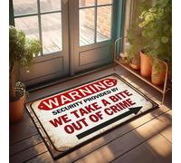 XYBH Tappetino da bagno con scritta "Warning Security provided by We Take A Bite Out Of Crime", tappetino da bagno (50 x 80 cm)
