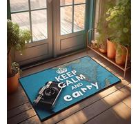 XYBH Tappetino per scarpe da porta Keep Calm And Carry Camera. Zerbino decorazione piscina all'aperto tappetino di benvenuto per aula (40 x 60 cm)
