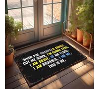 XYBH Tappeto autunnale per esterni con scritta in inglese "When Phe Dharpeo Odiee Cut Me Down, I'M Gonna Send. I Am Brave", zerbino decorativo per bar (65 x 90 cm)