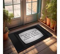 XYBH Tappeto autunnale per esterni per porta d'ingresso, con scritta "How Cool Is It That The Same God Who Created Mountains", divertente zerbino decorativo da scrivania per uomo (40 x 60 cm)