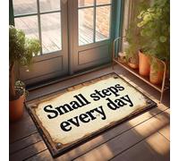 XYBH Tappeto da bagno con scritta "Small Steps Every Day", decorazione per il bagno, tappeto autunnale (50 x 80 cm)