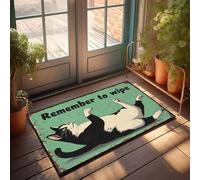 XYBH Tappeto da bagno rustico Remember To Wipe. Zerbino decorativo per stanza dei giochi (40 x 60 cm)