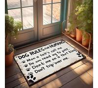 XYBH Tappeto per esterni autunnale per porta d'ingresso con regole del cane per gli esseri umani, stuoia divertente per cadere fuori (50 x 80 cm)