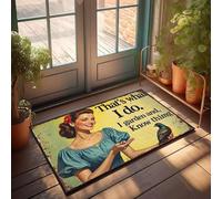 XYBH Tappeto per esterni porta d'ingresso con una donna che nutre uccelli con il testo che è quello che faccio I Garden And Know Things, zerbino per interni e ingresso estivo (50 x 80 cm)