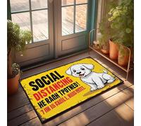 XYBH Tappeto per portico anteriore, distanziamento sociale è facile, non costoso. Zerbino per esterni per porta d'ingresso, decorazione per patio esterno (65 x 90 cm)