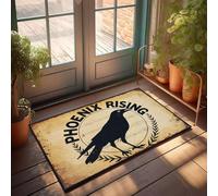 XYBH Tappeto per veranda anteriore Phoenix Rising Crow note musicali zerbino tappeto per esterni per porta d'ingresso decorazione patio esterno (65 x 90 cm)