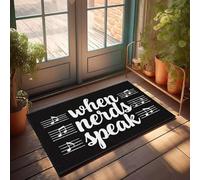 XYBH Tappeto retrò con scritta in inglese "When Nerds Speak". Zerbino per adolescenti e uomini, decorazione cabe (50 x 80 cm)