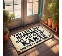 XYBH Zerbini per ingresso esterno divertente non puoi comprare la felicità, ma puoi comprare kart e questa è la stessa cosa di zerbino, tappetino di benvenuto estivo personalizzato (40 x 60 cm)