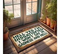 XYBH Zerbino a molla per ingresso esterno con scritta "Hell Yes I'M Discomed", zerbino per scarpe, decorazione autunnale per veranda di casa (50 x 80 cm)