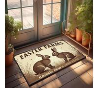 XYBH Zerbino autunnale per esterni con fattorie pasquali - Rabbit Now! Zerbino per porta amici, decorazione portico per esterni (50 x 80 cm)
