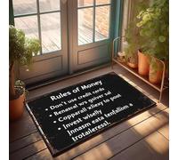 XYBH Zerbino con regole decorative per la gestione del denaro, portico anteriore, decorazione autunnale, decorazione da uomo (65 x 90 cm)