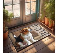 XYBH Zerbino con scritta "Fall Front Door", con scritta "A Beagle Is Not Just A Beagle, She Is Happiness", divertente decorazione per la casa e la stanza dei giochi (50 x 80 cm)