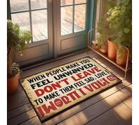 XYBH Zerbino con scritta "Fall Front Door" per esterni con scritta in inglese "When People Make You Feel Unwound, Don't Leave To Make Them Feel Sad", divertente decorazione per la casa e la sala
