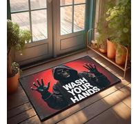 XYBH Zerbino con scritta "Fall Front Door", per esterni, lavarsi le mani per evitare la morte, divertente decorazione per la casa e la sala giochi (40 x 60 cm)