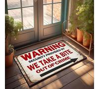 XYBH Zerbino con scritta "Fall Front Warning Security provided by We Take A Bite Out Of Crime", set di tappetini da bagno, decorazioni autunnali per veranda di casa (65 x 90 cm)