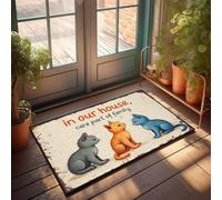 XYBH Zerbino con scritta "Fall Outside In Our House, Care Is Part Of Family". Zerbino per esterni di grandi dimensioni (40 x 60 cm)