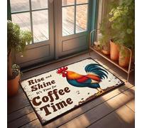 XYBH Zerbino con scritta "Fall Outside Rise and Shine, It's Time For Coffeeeeeee", tappetino per esterni di grandi dimensioni (40 x 60 cm)