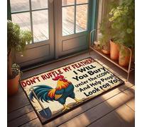 XYBH Zerbino con scritta "Fall Welcome - Don'T Ruffle My Feathers, I'Ll Bury You Under The Scope And Help People Looking For You" - Zerbino divertente per patio, decorazione da scrivania da uomo, 50 x