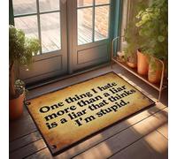 XYBH Zerbino con scritta "Fall Welcome One Thing I Hate More Than A Liar Is A Liar That Thinks I'm Stupid", per camera da letto, 50 x 80 cm