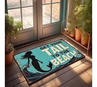XYBH Zerbino con scritta "Get Your Tail To The Beach", per esterni, con scritta "Get Your Tail To The Beach", divertente decorazione per la casa e la sala giochi (40 x 60 cm)