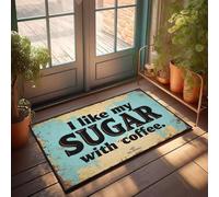 XYBH Zerbino con scritta "I Like My Sugar With Coffee" con scritta in inglese "Men Decor I Like My Sugar With Coffee" (50 x 80 cm)