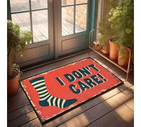 XYBH Zerbino con scritta in inglese "Fall Outside A Striped Sock With The Words I Don'T Care! On It". Zerbino per esterni di grandi dimensioni (40 x 60 cm)