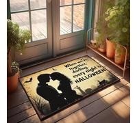XYBH Zerbino con scritta in inglese "Hello When We'Re Together, Darling, Every Night Is Halloween", zerbino divertente con scarpe e decorazioni per bar Tiki (50 x 80 cm)