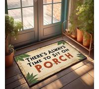 XYBH Zerbino con scritta in inglese "There's Always Time To Sit On Porch", zerbino per esterni e interni, decorazione autunnale (50 x 80 cm)
