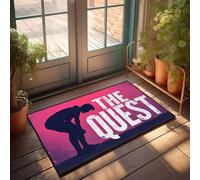 XYBH Zerbino con scritta in inglese "Welcome" e scritta in inglese "Hello A Silhouette Of A Person" che si piega con le parole The Quest In Bold zerbino divertente con scarpe Tiki Bar Decoration(65 x