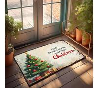 XYBH Zerbino con scritta in lingua inglese "Home Sweet Home" "I look forward to you more than Christmas", tappeto con decorazione per bar, cacao caldo, 65 x 90 cm