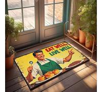 XYBH Zerbino con scritta "Mangia bene, vivi bene", accessorio per camera da letto, 40 x 60 cm