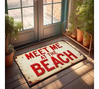 XYBH Zerbino con scritta "Meet Me At The Beach" sul retro del bar, tappeto estivo da bagno (65 x 90 cm)