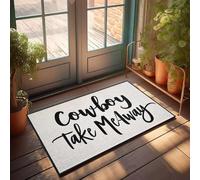 XYBH Zerbino con scritta "Take Me Away", motivo: cowboy, per esterni, 40 x 60 cm