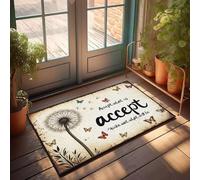 XYBH Zerbino con zampa per esterni con scritta "Accept What Is; Embrace What Will Be", zerbino per esterni per porta d'ingresso, decorazione per camera da uomo (50 x 80 cm)