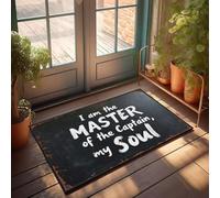 XYBH Zerbino decorativo per bar e cortile, con scritta "I am the master of the captain, my Soul", accessorio per cucina, patio, bar (65 x 90 cm)