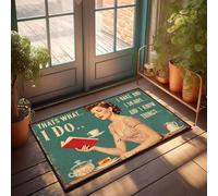 XYBH Zerbino decorativo vintage, per leggere, cuocere, sorseggiare il tè e sapere le cose, decorazione per esterni per patio, bagno, set di tappeti (40 x 60 cm)