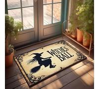 XYBH Zerbino di benvenuto, per ingresso esterno, Hello Witches Ball, Halloween, feste, invito, zerbino divertente con scarpe e decorazioni per bar (65 x 90 cm)
