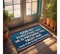 XYBH Zerbino di benvenuto per porta d'ingresso, con scritta in inglese "God Not Punuciting You. He Is Preparing You. Trust Him. This Plan Is Not Punishment", zerbino autunnale, decorazione per