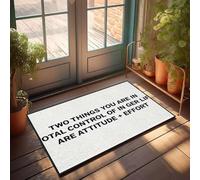 XYBH Zerbino divertente per esterni con scritta in lingua inglese "Two Things You Are In Total Control Of In German Life Are Shoes", zerbino con scritta "Shoes Here", decorazione per bar (40 x 60 cm)