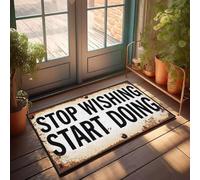 XYBH Zerbino estivo per esterni, con scritta "Stop Wishing Start Doing", decorazione per la casa, per uomini, portico anteriore, autunno, 40 x 60 cm