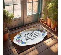 XYBH Zerbino in tinta unita con scritta in inglese "In Test All Pains Shall Pass. Lord, Sit Above Me Always". Zerbino per casa colonica, bagno, bar, decorazione per la casa (50 x 80 cm)