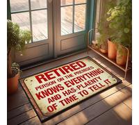 XYBH Zerbino invernale con scritta "Knock Before Entering Door Sign Retired Person On Premises Knows Everything" (50 x 80 cm)