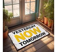 XYBH Zerbino per esterni con scritta "Fall Out", "Yesterday, Now, Tomorrow", tappetino per esterni di grandi dimensioni (40 x 60 cm)