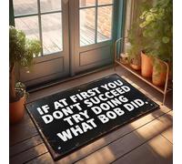 XYBH Zerbino per esterni con scritta "If At First You Don'T Succeed Try Doing What Bob Did", zerbino per porta d'ingresso, per esterni, portico anteriore, decorazione autunnale (50 x 80 cm)