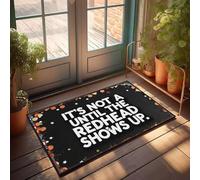 XYBH Zerbino per esterni con scritta in inglese "It's Not Until The Redhead Shows Up", zerbino per porta d'ingresso, per esterni, portico anteriore, decorazione autunnale (65 x 90 cm)