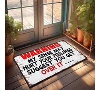 XYBH Zerbino per esterni con scritta in inglese "Warning My Sense May Hurt Your Feelings Suggest You Get Over It... Zerbino per videogiocatori, accessori per interni, per porta d'ingresso (50 x 80 cm)