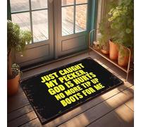 XYBH Zerbino per esterni con scritta "Just Caught My Pecker, God is Hurts", zerbino per porta d'ingresso, per esterni, portico anteriore, decorazione autunnale (65 x 90 cm)