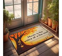 XYBH Zerbino per esterni con zampa "Music Is The Voice Of The Soul". Zerbino per esterni per porta d'ingresso, decorazione per la stanza degli uomini (50 x 80 cm)